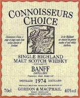 Banff Label from Connoisseurs Choice vintage 1974