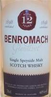 Benromach 12 years old - the label