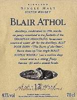 Blair Athol whisky label.