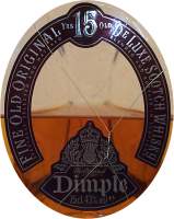 Dimple the pinch 15 years old - the bottle the front label