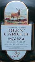 Glen Garioch 21 Years Old the label on the decanter