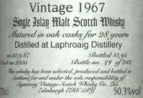 Laphroaig 1967 28 Years old - 50,3% vol. Label - Signatory Vintage