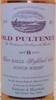Old Pulterney 8 years old label