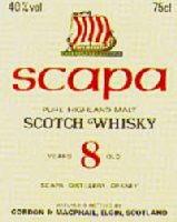 Label from Scapa 8 Years old.