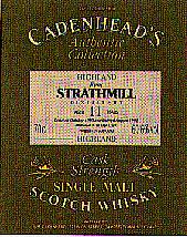 Strathmill label from CD. Cadenhead.