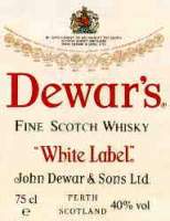 Dewar's white label finest scotch whisky label