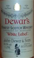 Dewar's fintest scotch whisky white label - label