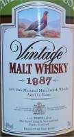 The Famouse Grouse vintage 1987 malt whisky, Finest Scotch whisky.