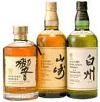 Collection of 3 suntory whisky bottles